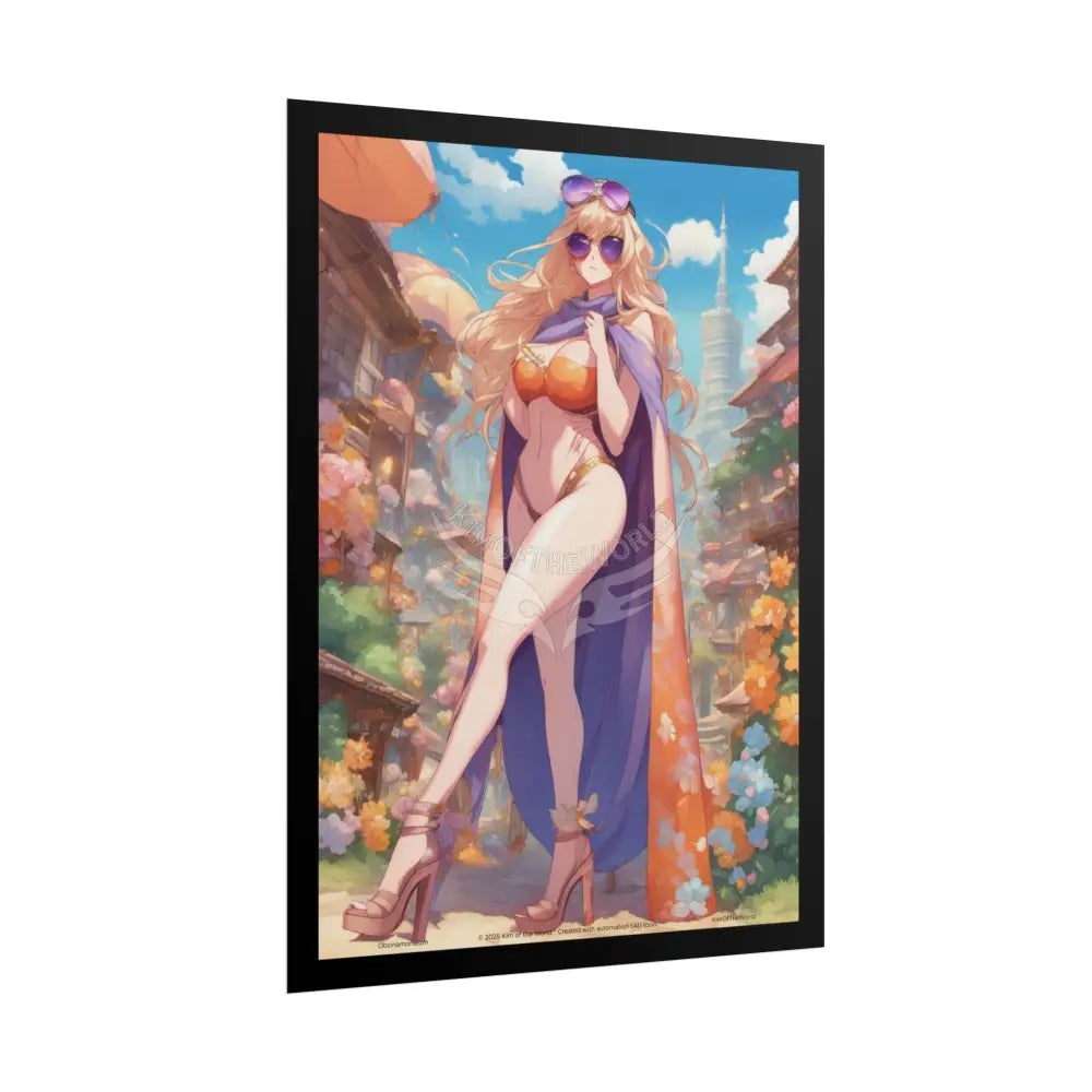 Fashion Anime Cat Lady Tall Girl Fashion Giantess Stiletto Fetish Poster — Art Print Poster