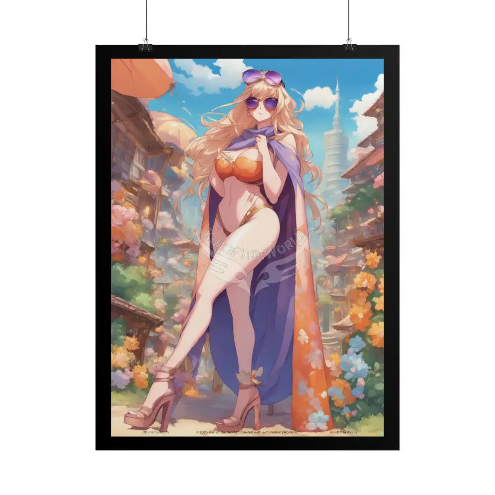 Fashion Anime Cat Lady Tall Girl Fashion Giantess Stiletto Fetish Poster — Art Print Poster