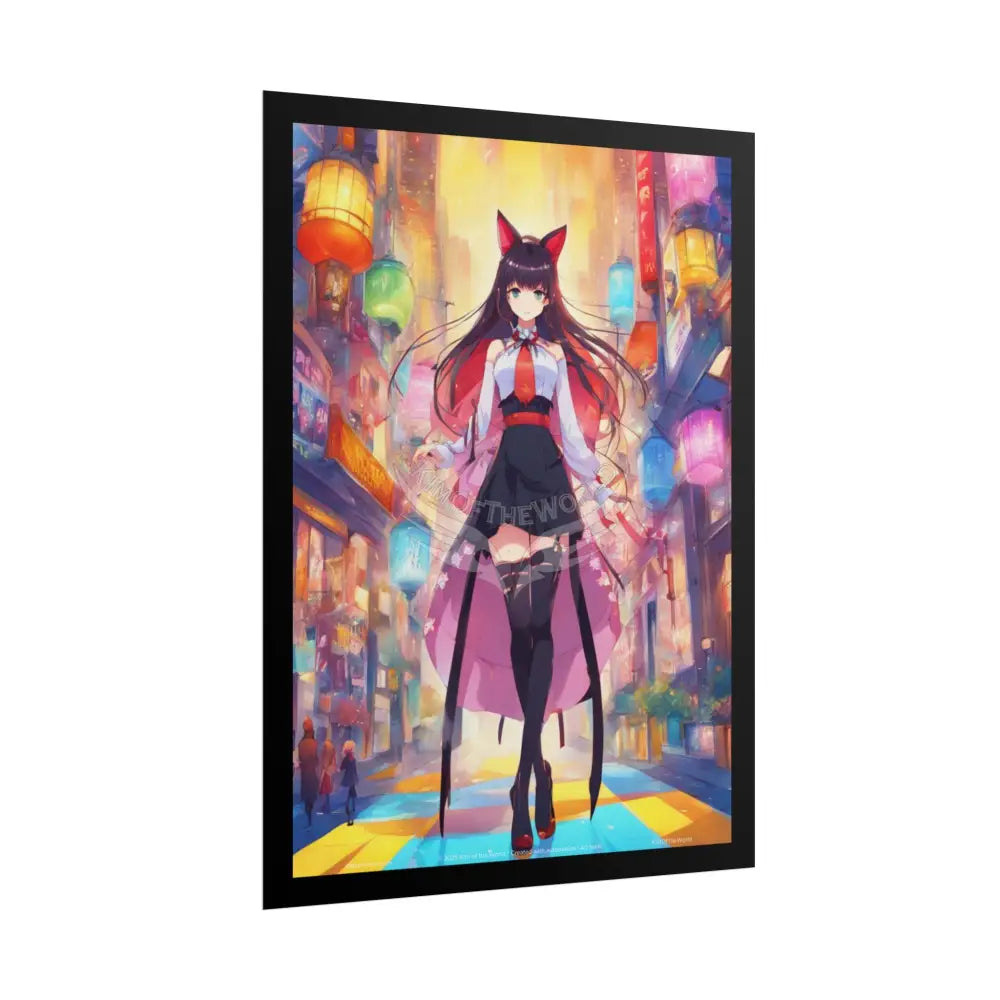 Fashion Anime Girl Lady Tall Giantess Stiletto Fetish Poster — Art Print Poster