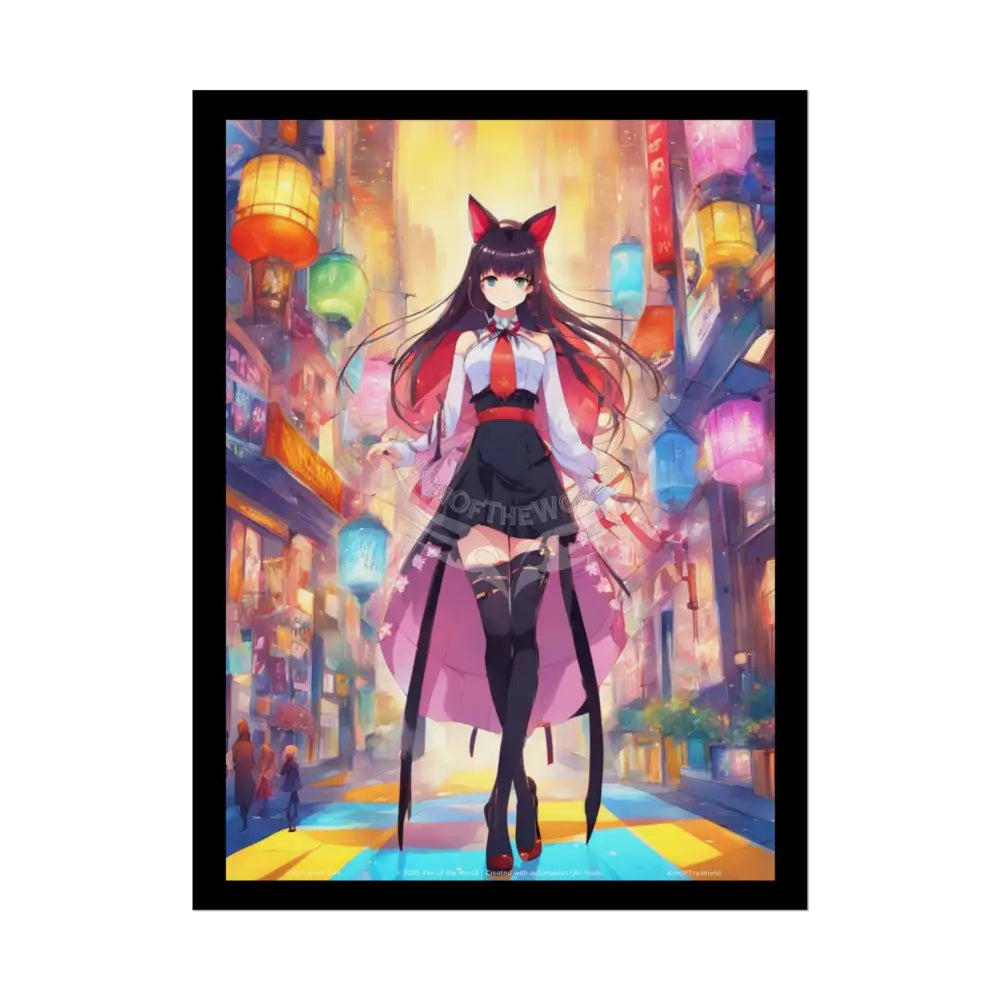 Fashion Anime Girl Lady Tall Giantess Stiletto Fetish Poster — Art Print 18″ x 24″ (Vertical) / Semi Glossy Poster