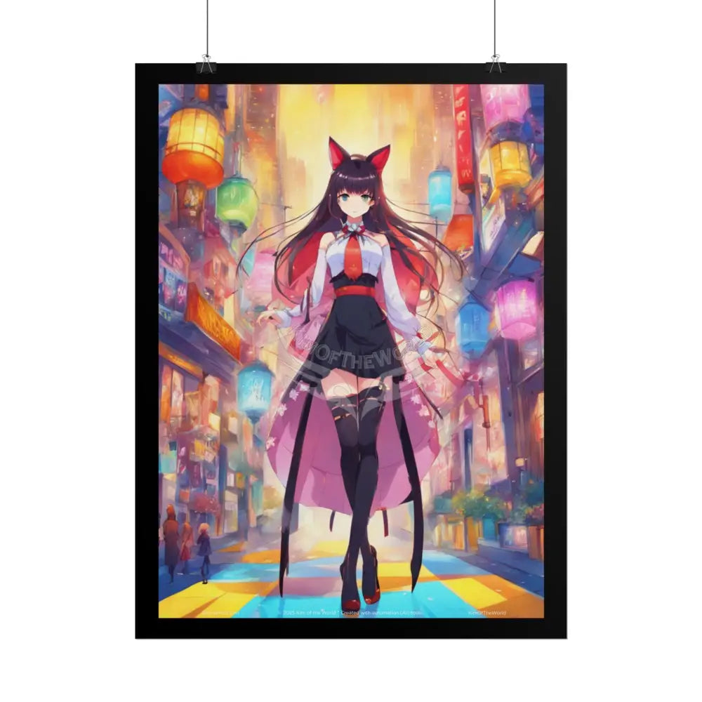 Fashion Anime Girl Lady Tall Giantess Stiletto Fetish Poster — Art Print Poster