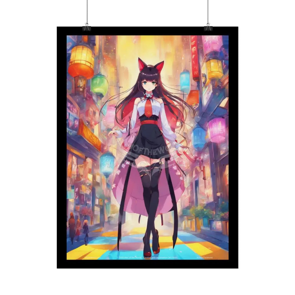 Fashion Anime Girl Lady Tall Giantess Stiletto Fetish Poster — Art Print Poster