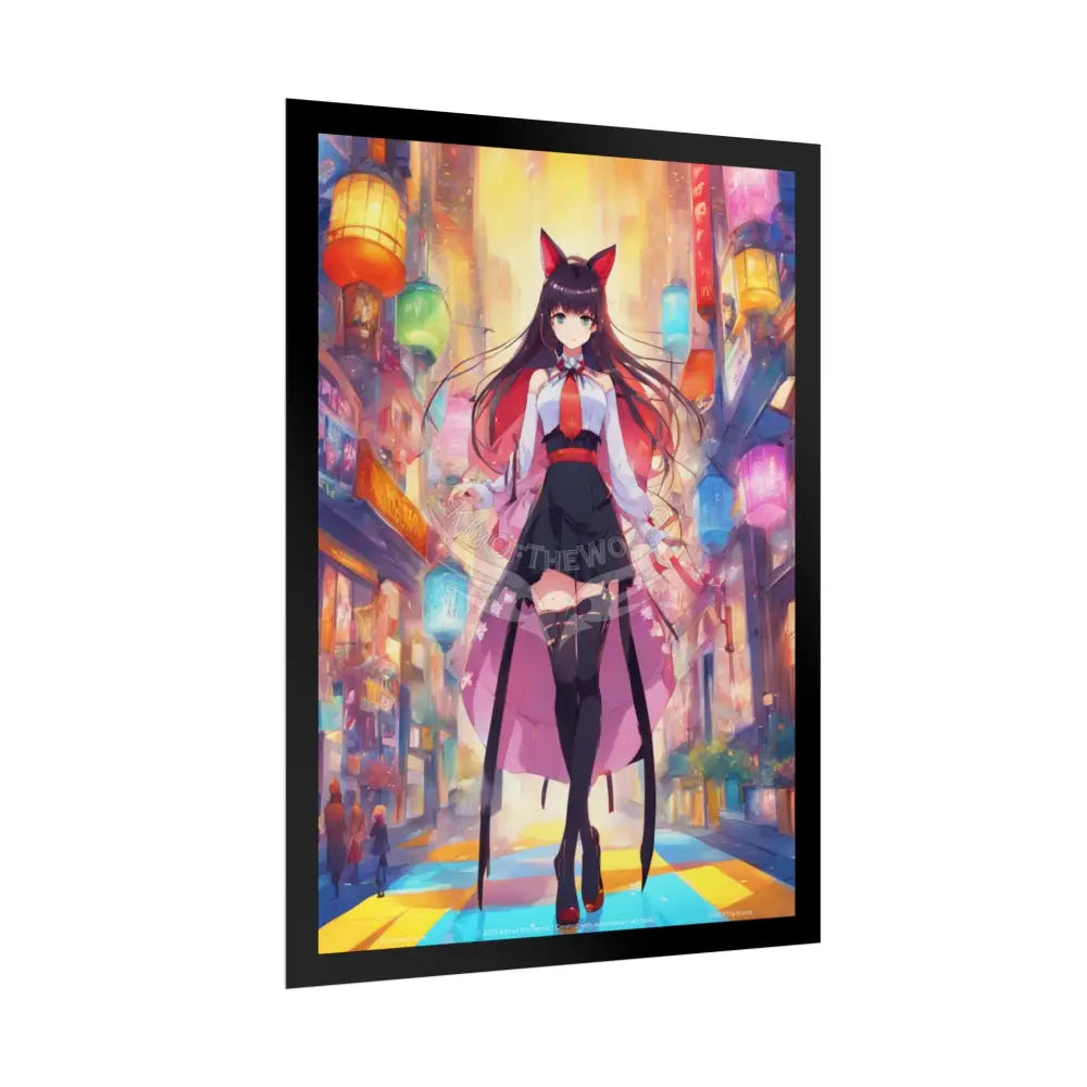 Fashion Anime Girl Lady Tall Giantess Stiletto Fetish Poster — Art Print Poster