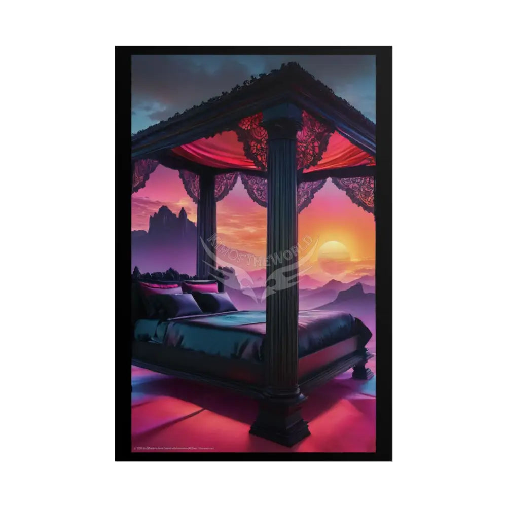 Fashion Bed Poster Print Set Pcs — Luxury Iridescent Wall Art for Bedroom and Fashion Home or Office (Rolled) 24’’ x