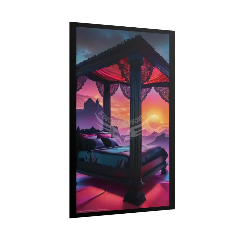 Fashion Bed Poster Print Set Pcs — Luxury Iridescent Wall Art for Bedroom and Fashion Home or Office (Rolled) Poster