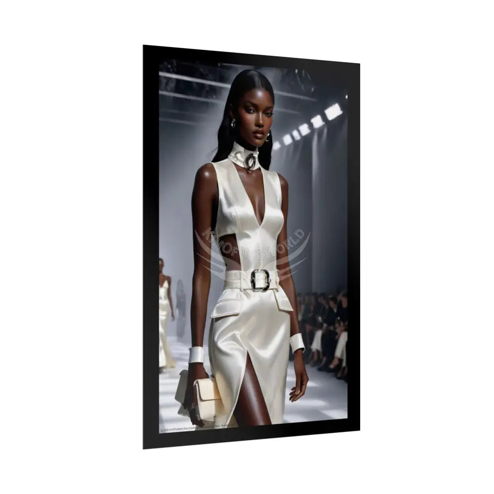 Fashion Faux Advertising Art Rolled Poster — Deep Color-Coordinated Ai Model Magazine Art Poster