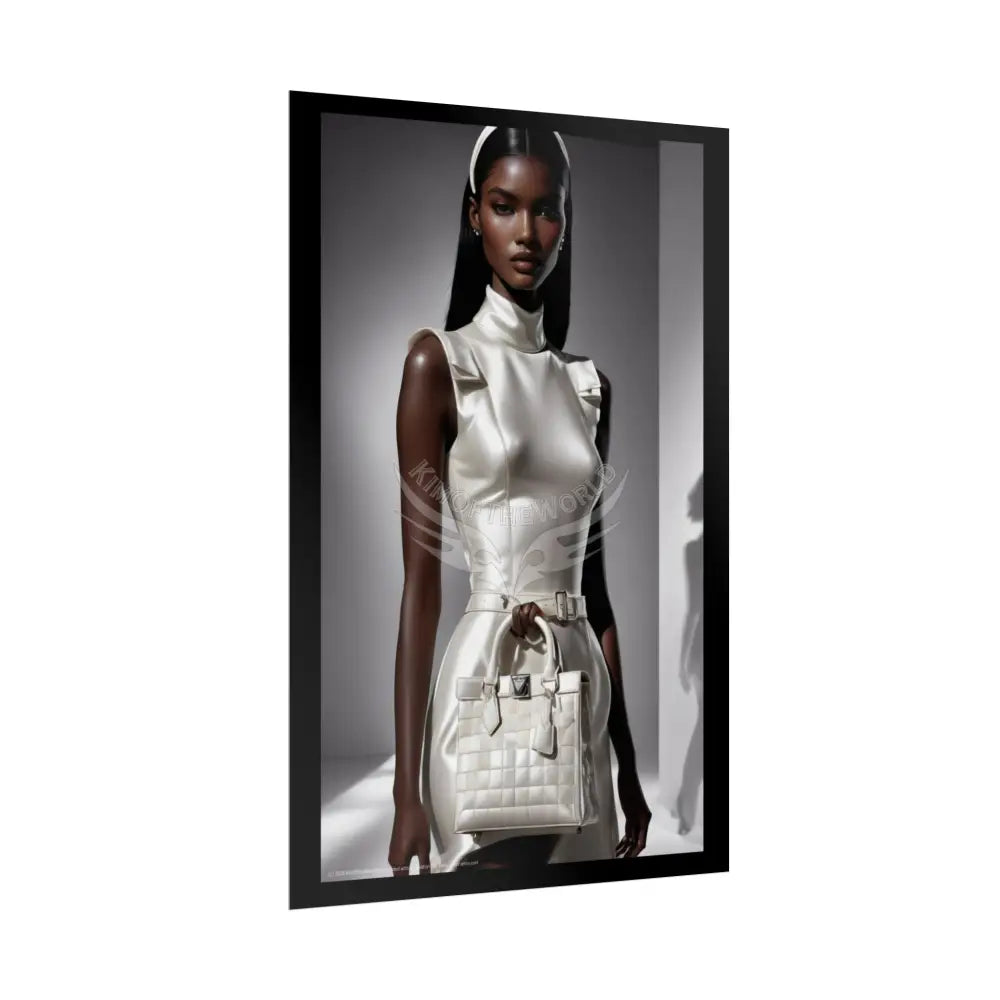 Fashion Faux Advertising Art Rolled Poster — Deep Color-Coordinated Ai Model Magazine Art Poster