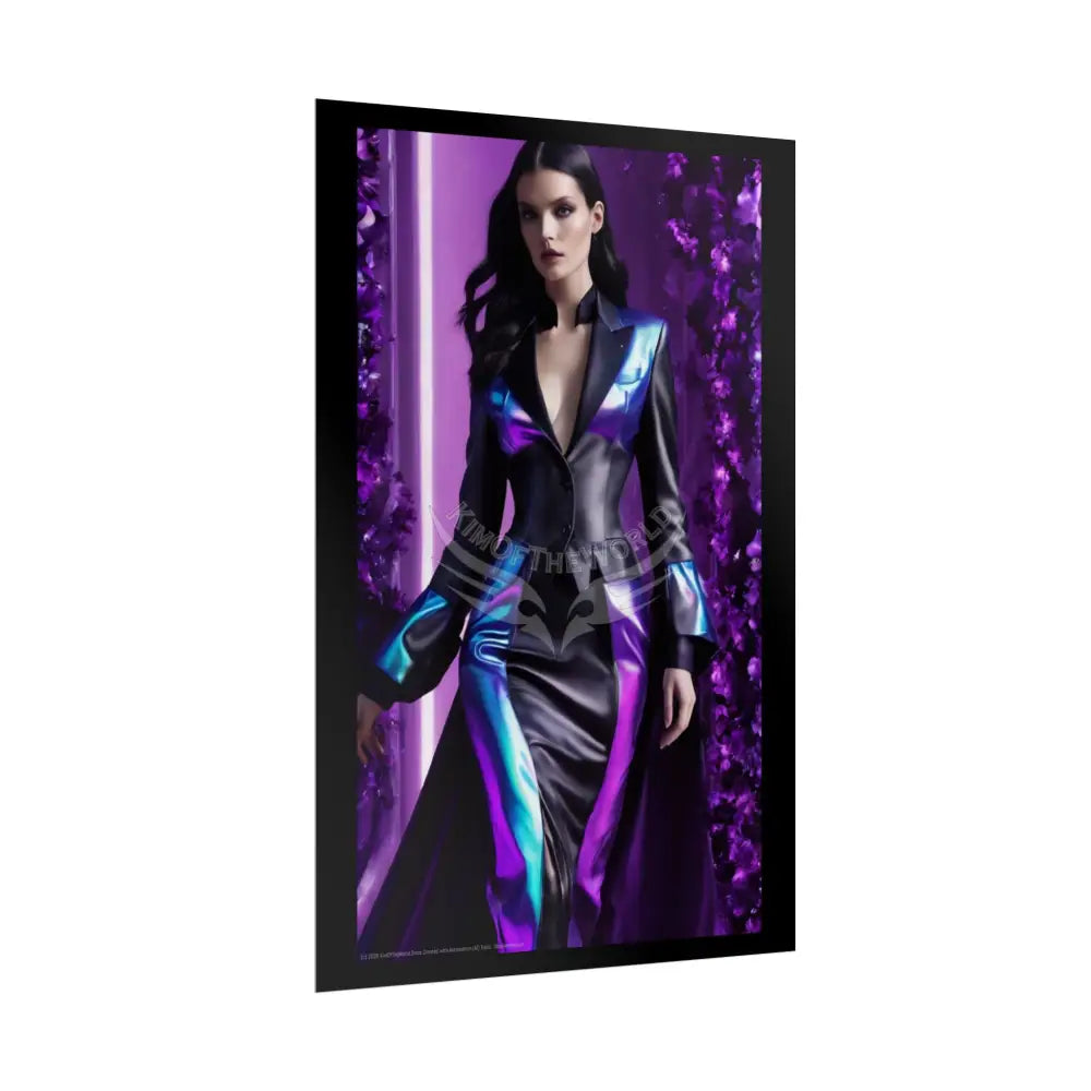 Fashion Faux Advertising Art Rolled Poster — Deep Color-Coordinated Ai Model Magazine Art Poster