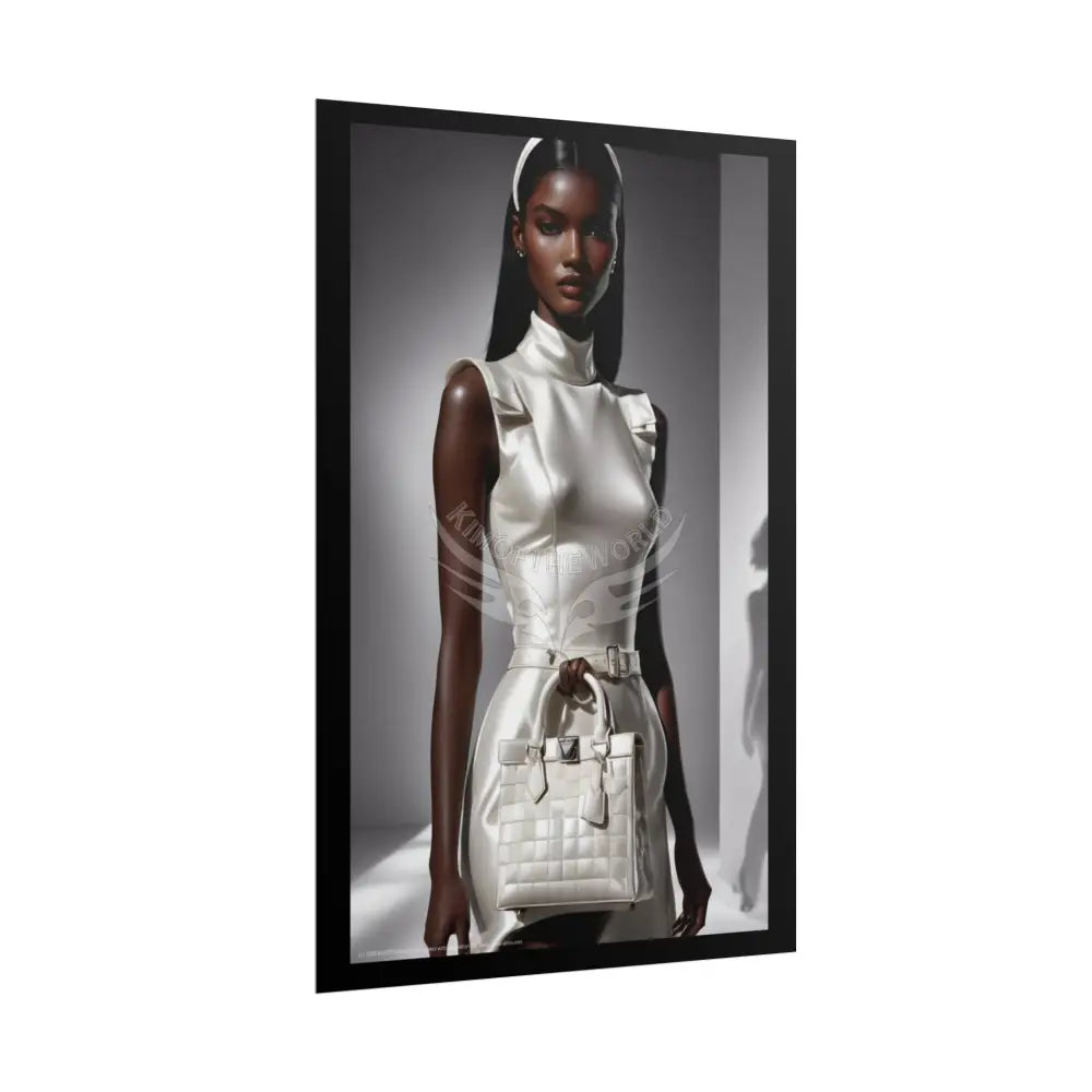 Fashion Faux Advertising Art Rolled Poster — Deep Color-Coordinated Ai Model Magazine Art Poster