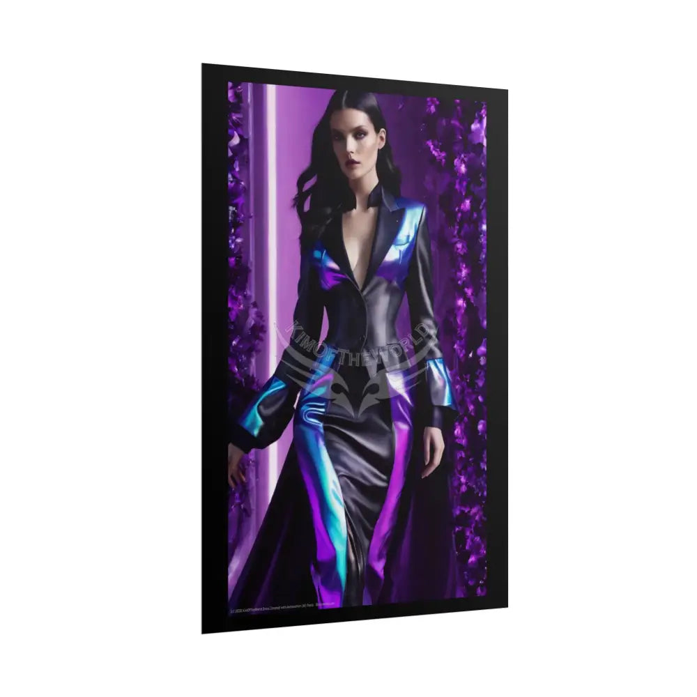 Fashion Faux Advertising Art Rolled Poster — Deep Color-Coordinated Ai Model Magazine Art Poster