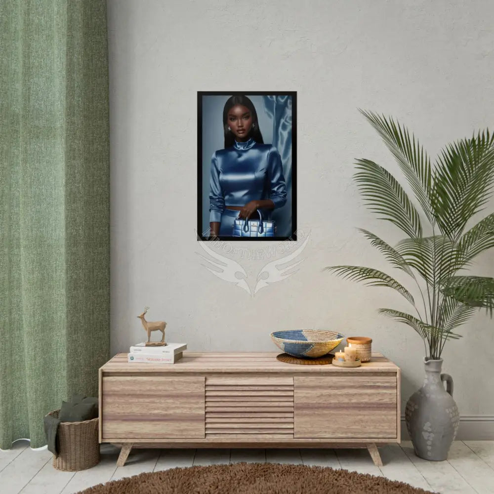 Fashion Faux Advertising Art Rolled Poster — Deep Color-Coordinated Ai Model Magazine Art Poster