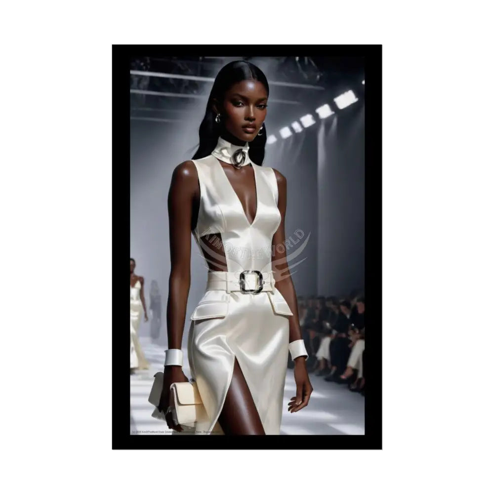 Fashion Faux Advertising Art Rolled Poster — Deep Color-Coordinated Ai Model Magazine Art 24’’ x 36’’ (Vertical) / Semi