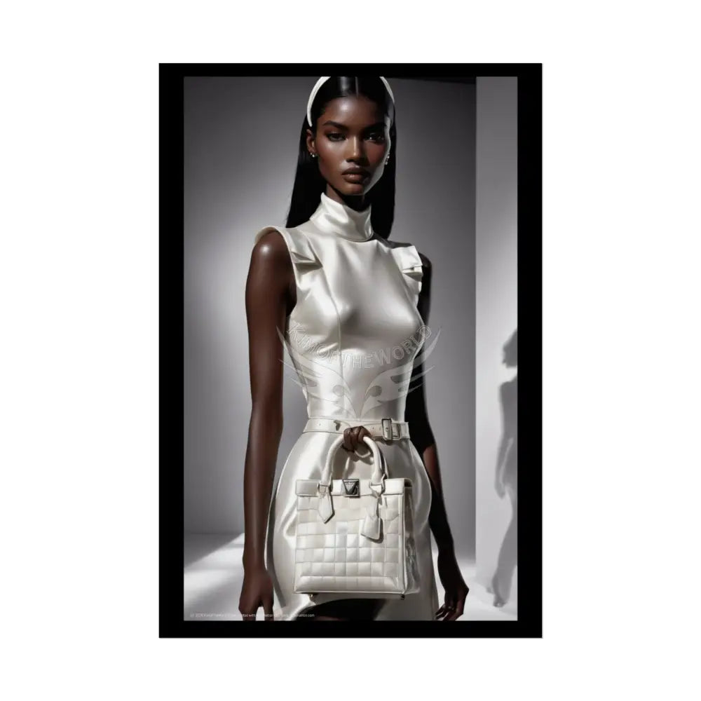 Fashion Faux Advertising Art Rolled Poster — Deep Color-Coordinated Ai Model Magazine Art 24’’ x 36’’ (Vertical) / Semi