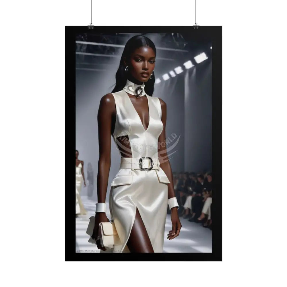 Fashion Faux Advertising Art Rolled Poster — Deep Color-Coordinated Ai Model Magazine Art Poster