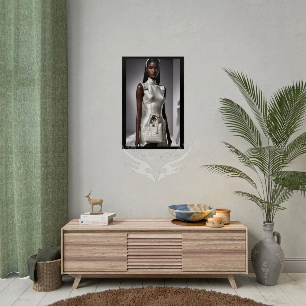 Fashion Faux Advertising Art Rolled Poster — Deep Color-Coordinated Ai Model Magazine Art Poster