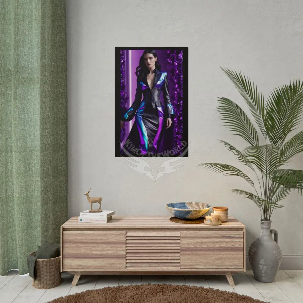 Fashion Faux Advertising Art Rolled Poster — Deep Color-Coordinated Ai Model Magazine Art Poster