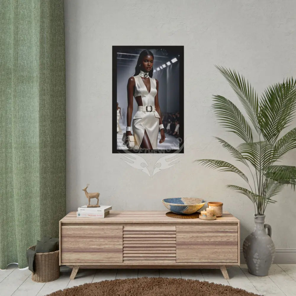 Fashion Faux Advertising Art Rolled Poster — Deep Color-Coordinated Ai Model Magazine Art Poster