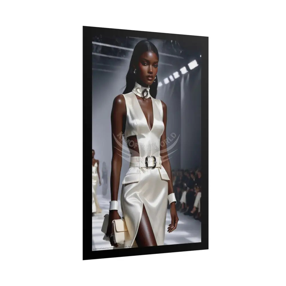 Fashion Faux Advertising Art Rolled Poster — Deep Color-Coordinated Ai Model Magazine Art Poster