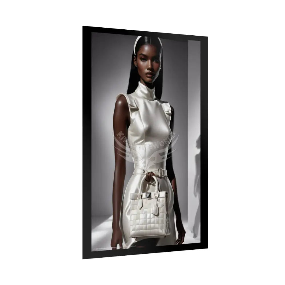 Fashion Faux Advertising Art Rolled Poster — Deep Color-Coordinated Ai Model Magazine Art Poster