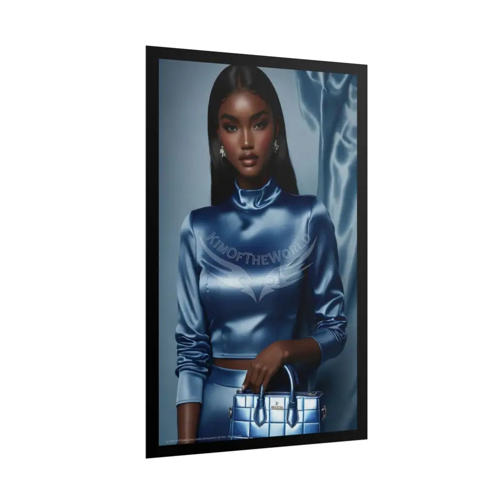 Fashion Faux Advertising Art Rolled Poster — Deep Color-Coordinated Ai Model Magazine Art Poster
