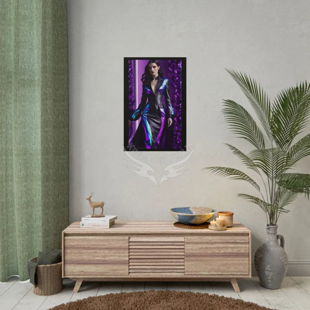 Fashion Faux Advertising Art Rolled Poster — Deep Color-Coordinated Ai Model Magazine Art Poster