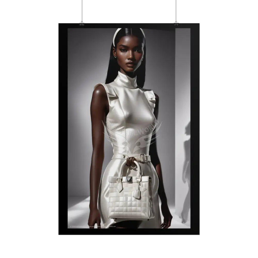 Fashion Faux Advertising Art Rolled Poster — Deep Color-Coordinated Ai Model Magazine Art Poster