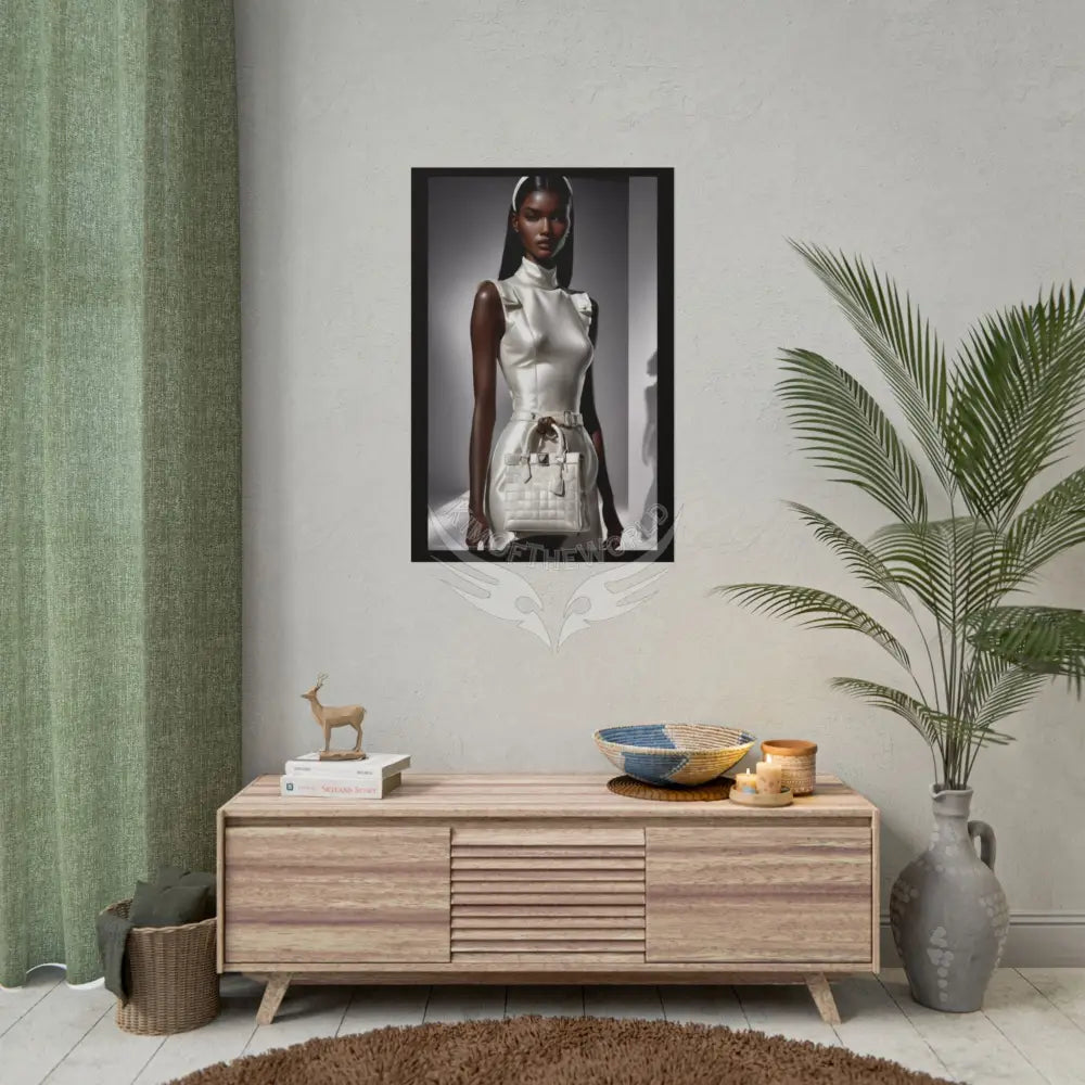 Fashion Faux Advertising Art Rolled Poster — Deep Color-Coordinated Ai Model Magazine Art Poster