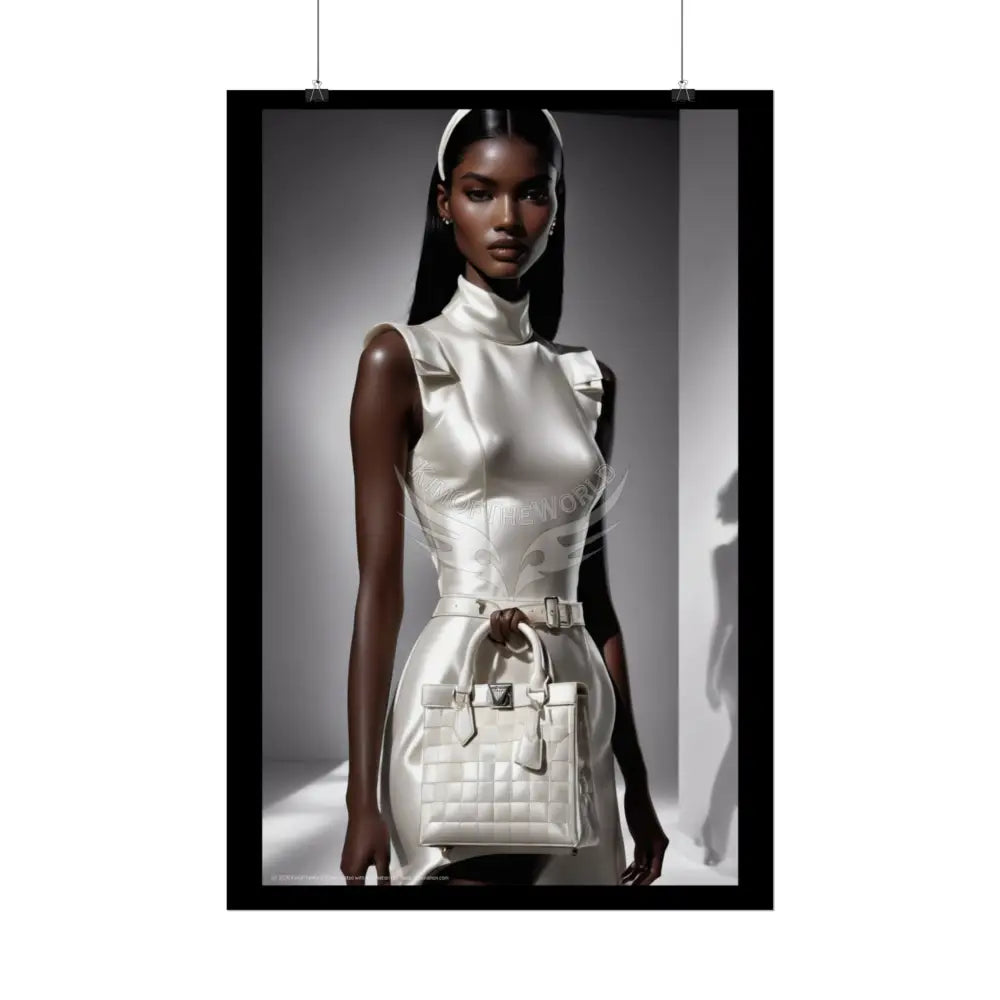 Fashion Faux Advertising Art Rolled Poster — Deep Color-Coordinated Ai Model Magazine Art Poster