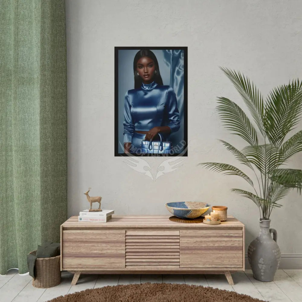 Fashion Faux Advertising Art Rolled Poster — Deep Color-Coordinated Ai Model Magazine Art Poster