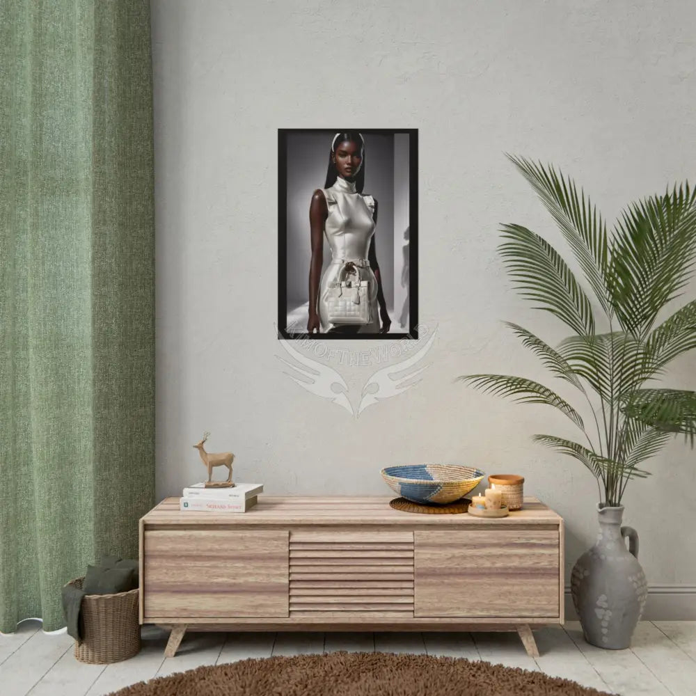 Fashion Faux Advertising Art Rolled Poster — Deep Color-Coordinated Ai Model Magazine Art Poster