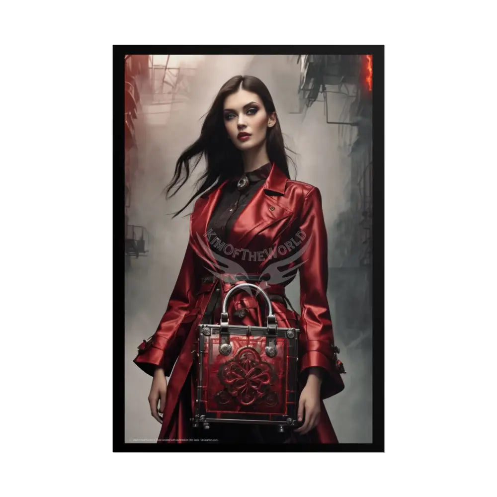 Fashion Faux Advertising Art Rolled Poster — Deep Color-Coordinated Odd but Elegant Magazine Art 20″ x 30″ (Vertical)