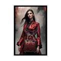 Fashion Faux Advertising Art Rolled Poster — Deep Color-Coordinated Odd but Elegant Magazine Art 20″ x 30″ (Vertical)