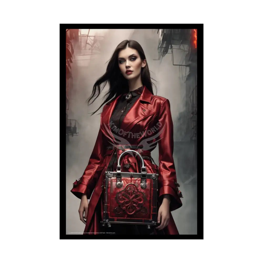 Fashion Faux Advertising Art Rolled Poster — Deep Color-Coordinated Odd but Elegant Magazine Art 20″ x 30″ (Vertical)