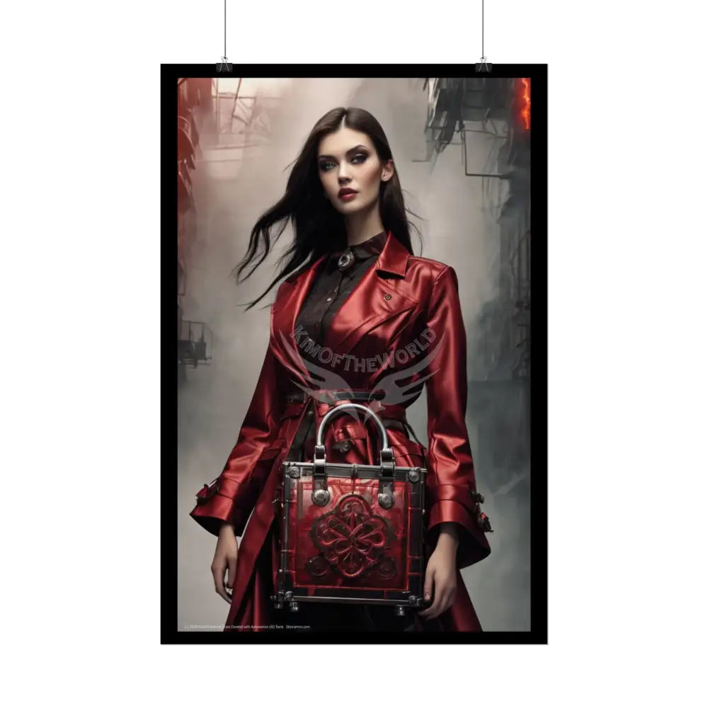 Fashion Faux Advertising Art Rolled Poster — Deep Color-Coordinated Odd but Elegant Magazine Art Poster