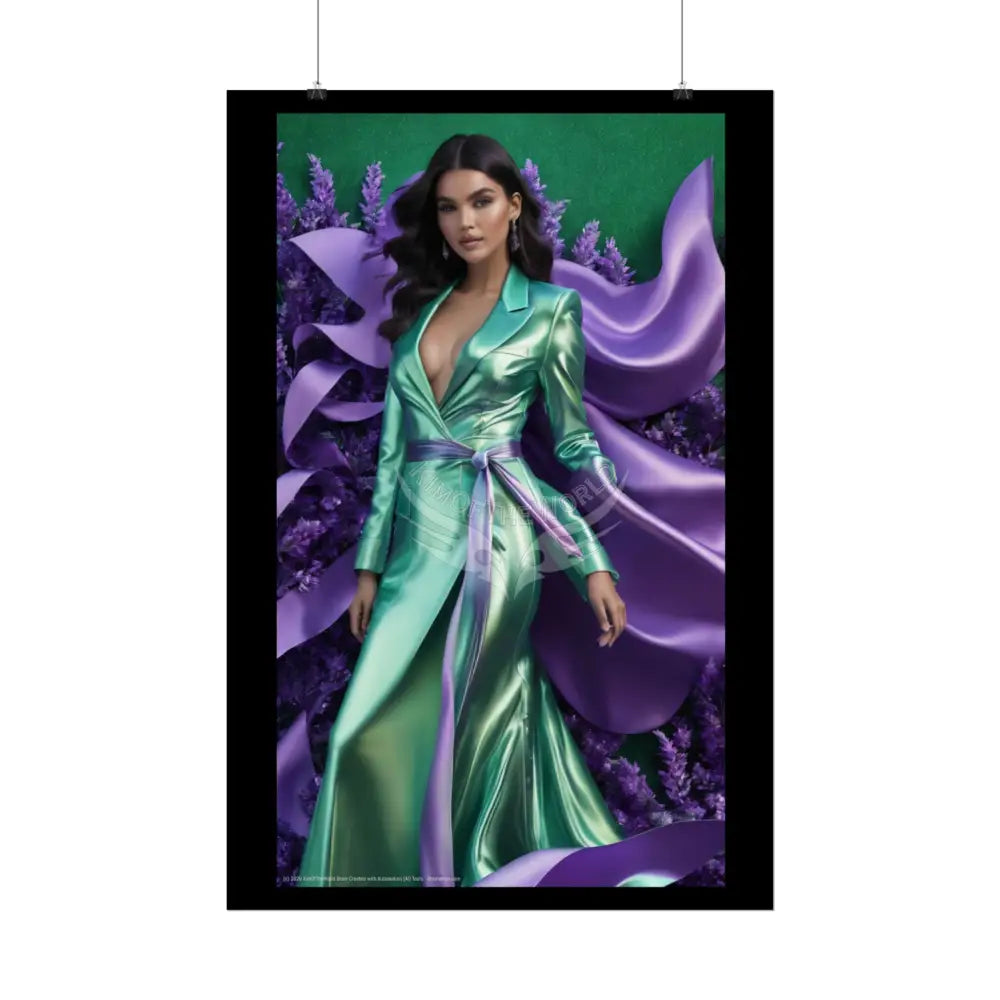 Fashion Faux Advertising Rolled Poster — Deep Color-Coordinated Magazine Art Poster