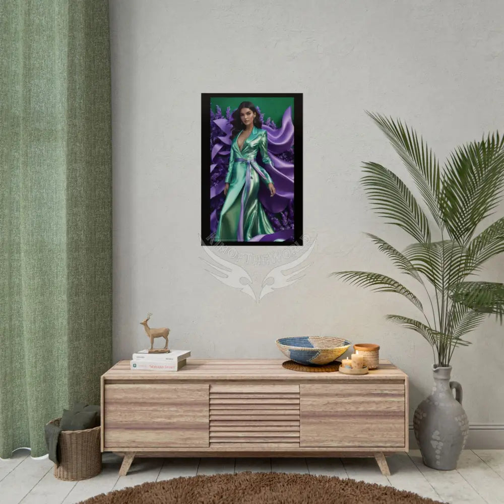 Fashion Faux Advertising Rolled Poster — Deep Color-Coordinated Magazine Art Poster