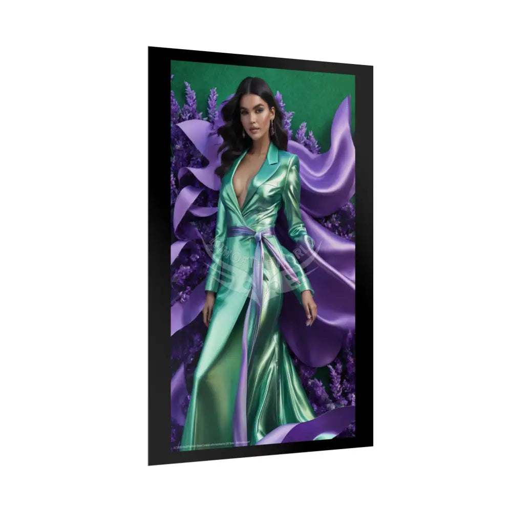 Fashion Faux Advertising Rolled Poster — Deep Color-Coordinated Magazine Art Poster