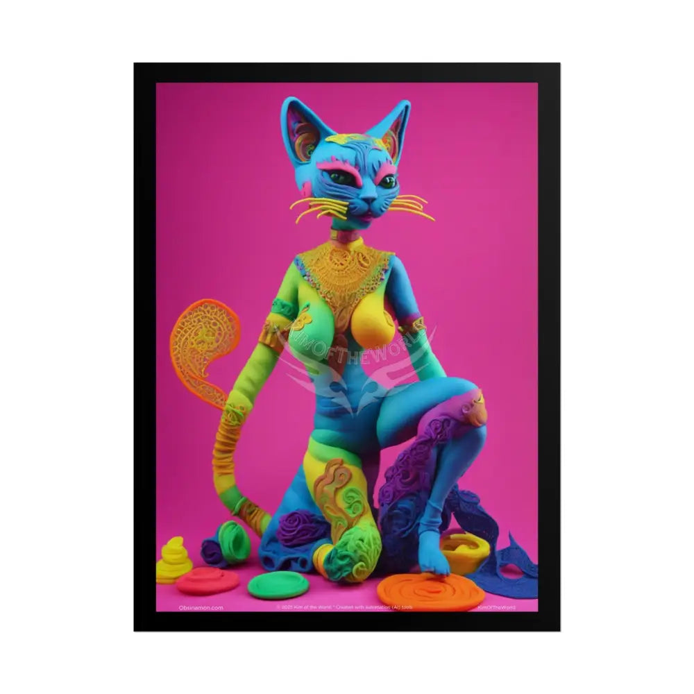 FashionClay 3D Anime Cat Lady Tall Girl Fashion Lady Poster — Art Print 18″ x 24″ (Vertical) / Matte Poster
