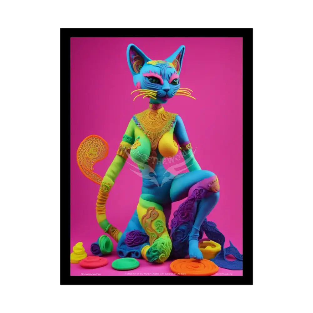 FashionClay 3D Anime Cat Lady Tall Girl Fashion Lady Poster — Art Print 18″ x 24″ (Vertical) / Semi Glossy Poster