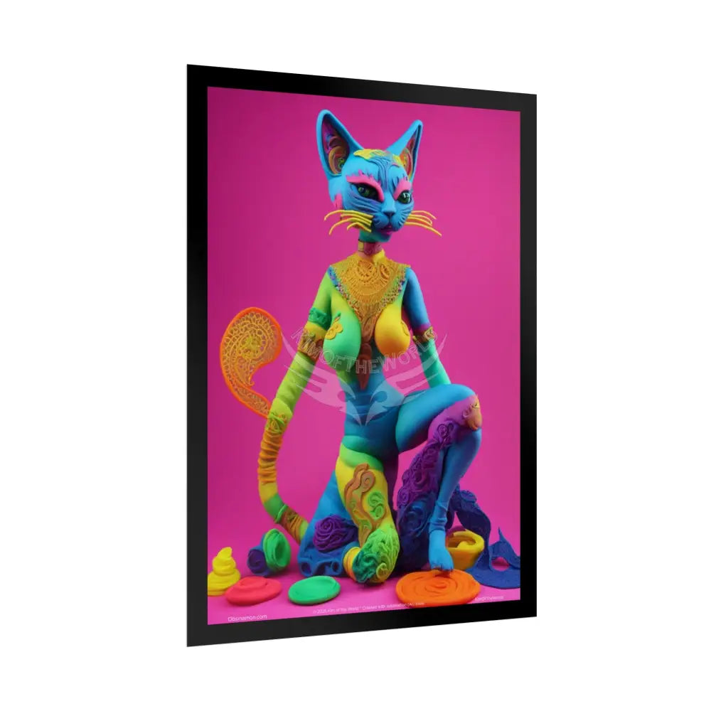 FashionClay 3D Anime Cat Lady Tall Girl Fashion Lady Poster — Art Print Poster