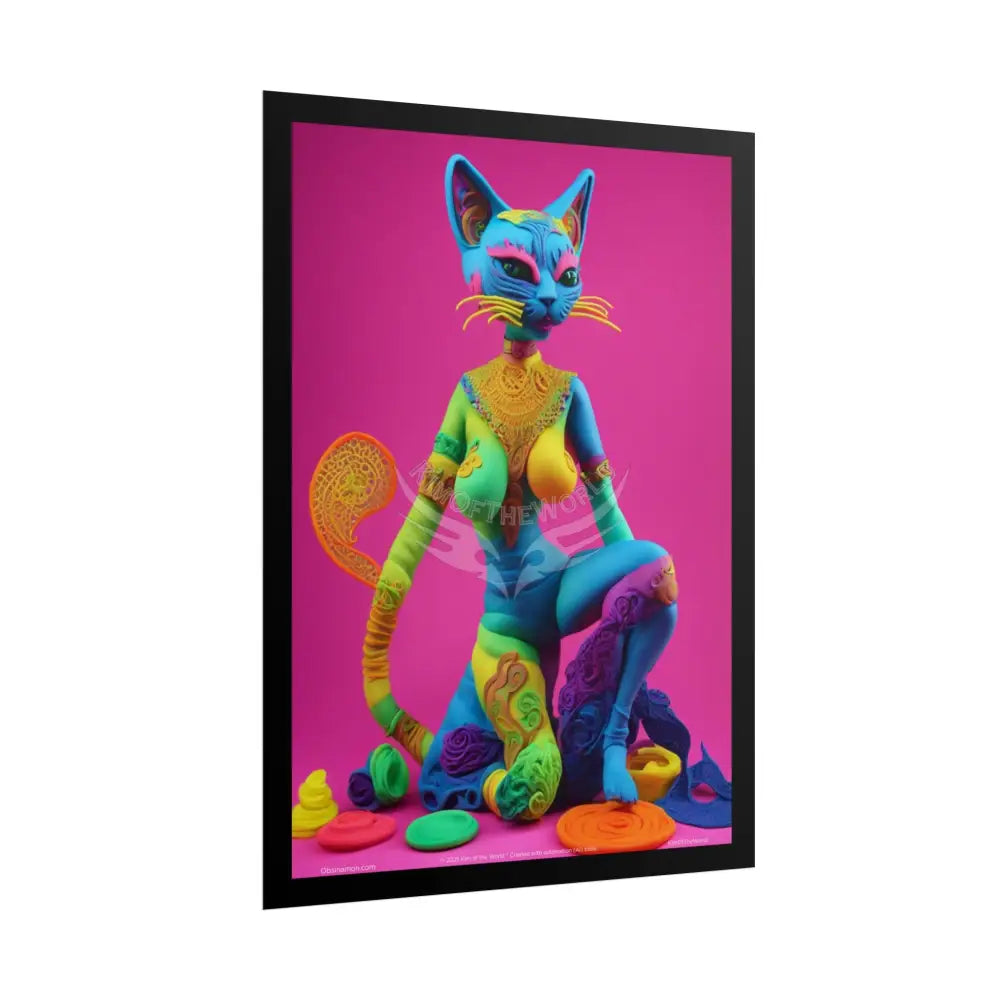 FashionClay 3D Anime Cat Lady Tall Girl Fashion Lady Poster — Art Print Poster