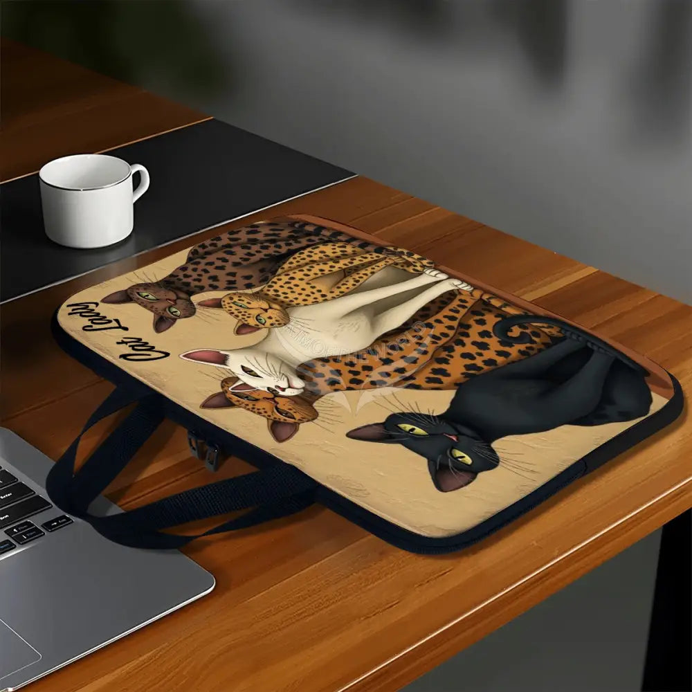 Five Meow Cats 3D Cat Lady Laptop Bag Computer Bag