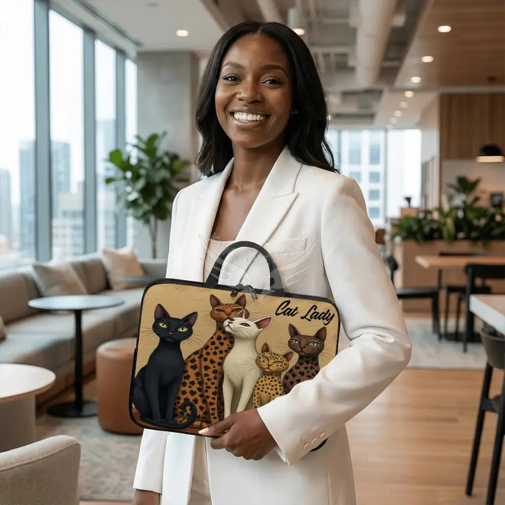 Five Meow Cats 3D Cat Lady Laptop Bag Computer Bag
