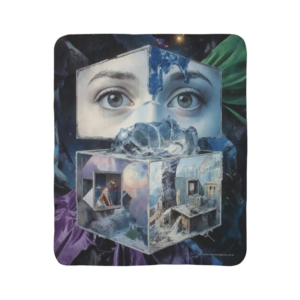 Fleece Sherpa Blanket 50’’ × 60’’ / Grey Home Decor