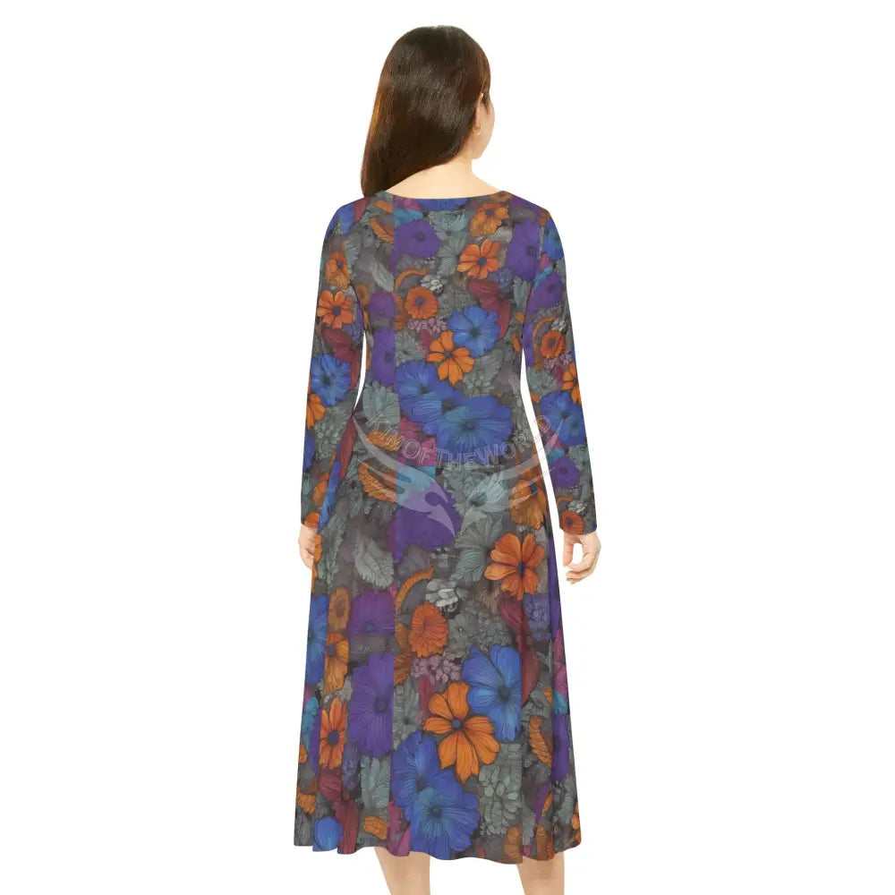 Flora Print Long Sleeve Dress L All Over Prints