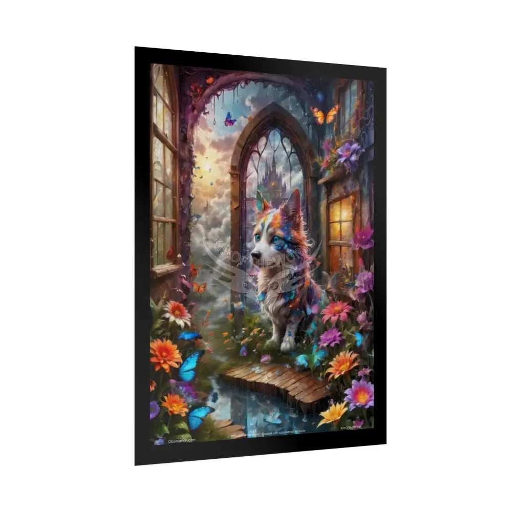Floral Corgi Puppy Dog Gothic Wonderland - Rolled Poster Poster