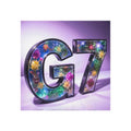 Floral G7 Square Magnet — Glitter Resin Letter Magnet 3’’ x 3’’ / Square / 1 pc Home Decor