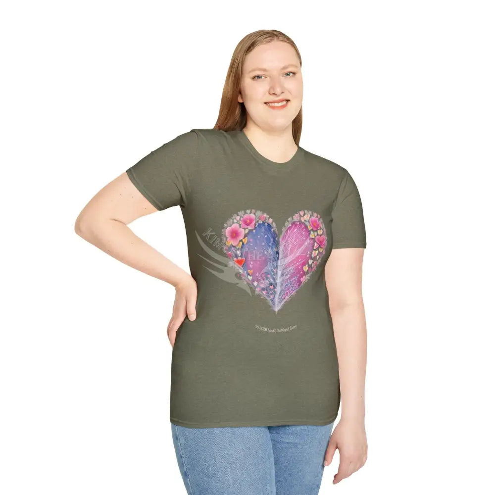 Floral Heart Tee - Softstyle T-Shirt T-Shirt
