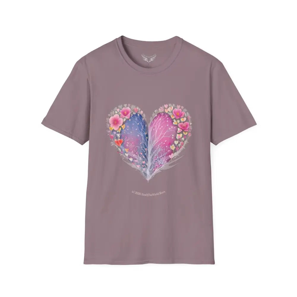 Floral Heart Tee - Softstyle T-Shirt Paragon / S T-Shirt