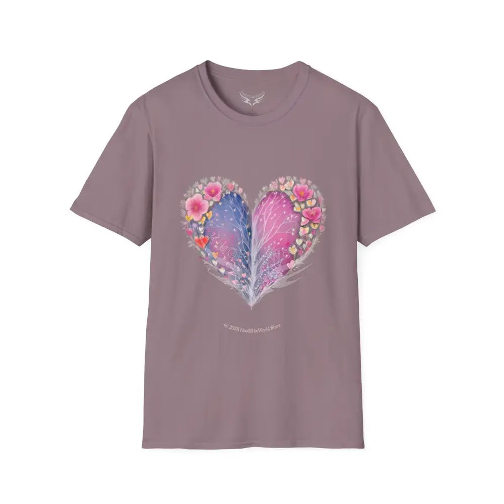 Floral Heart Tee - Softstyle T-Shirt Paragon / S T-Shirt